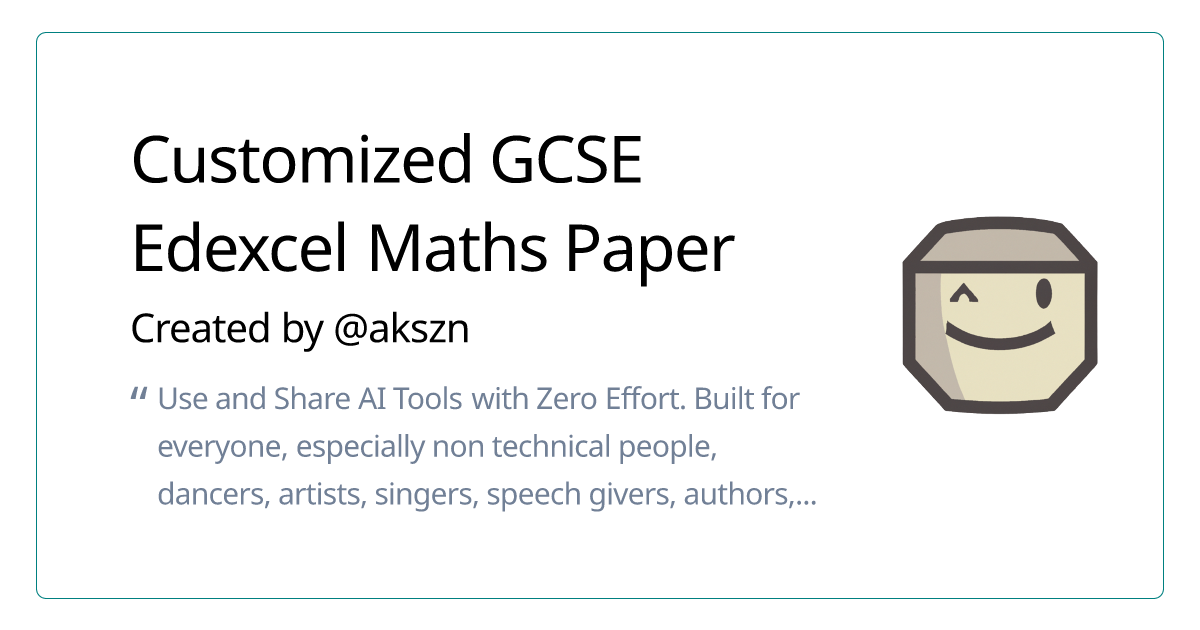 Customized GCSE Edexcel Maths Paper