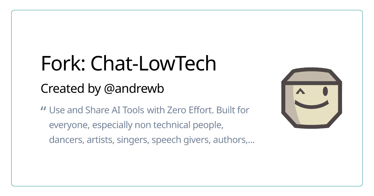 Fork: Chat-LowTech