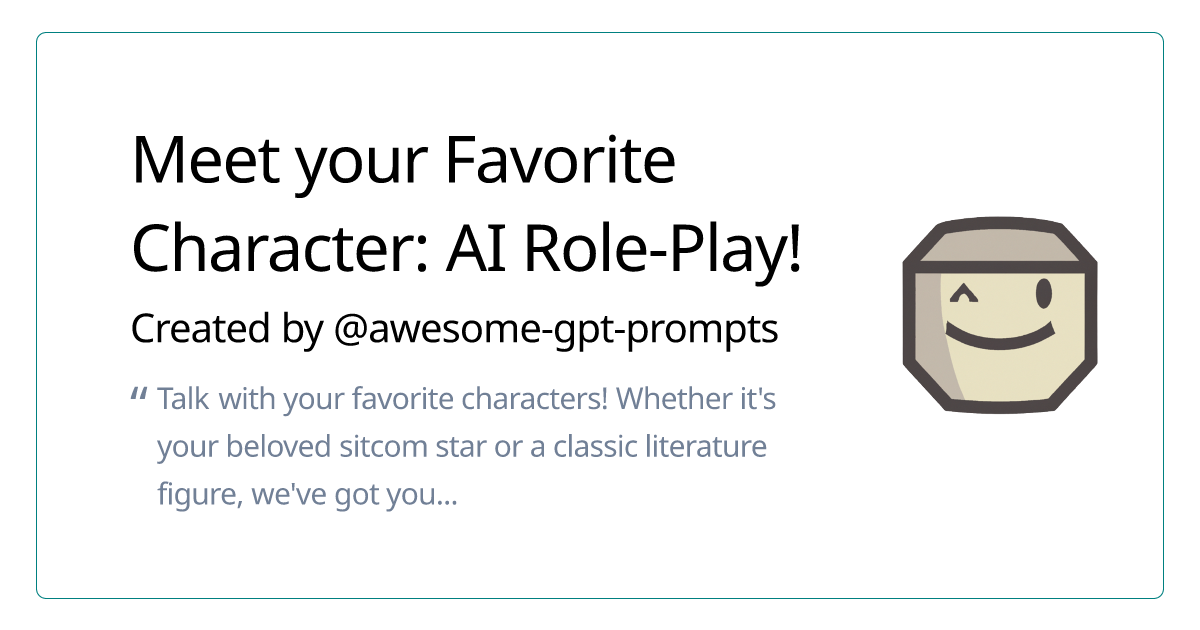 Character Roleplay GPT Prompt