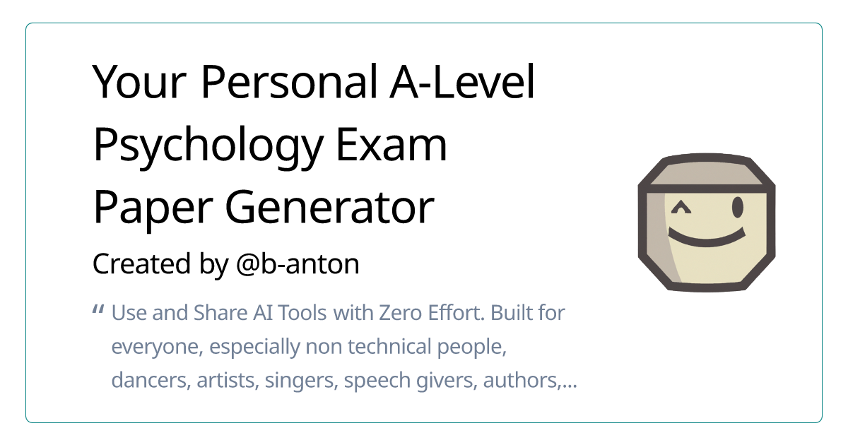 Your Personal A-Level Psychology Exam Paper Generator