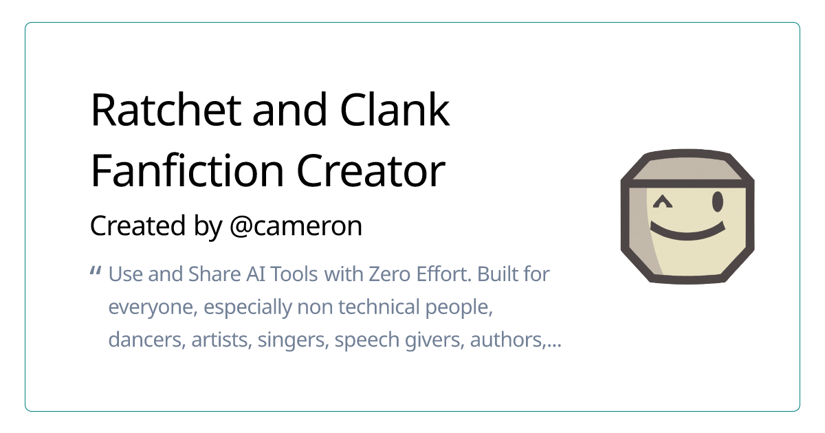 Ratchet and Clank Fanfiction Creator