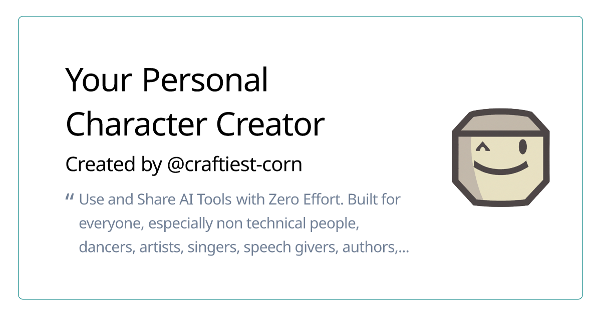 Your Personal Character Creator