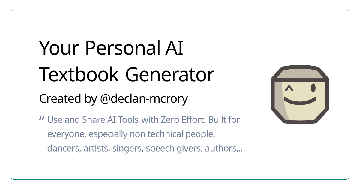 Your Personal AI Textbook Generator