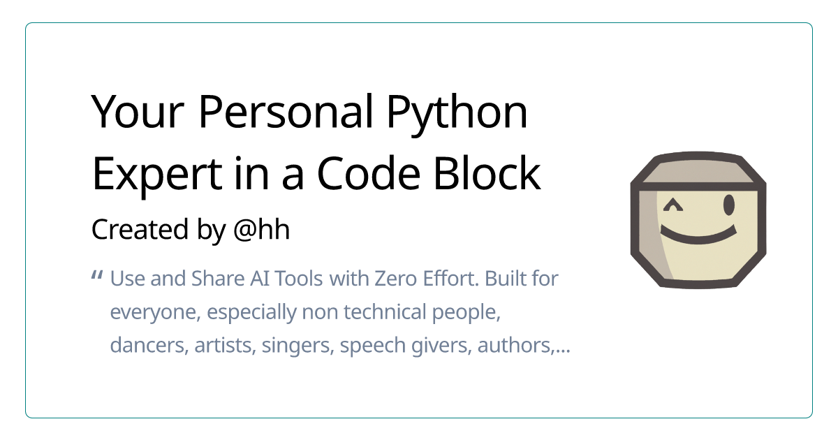 Your Personal Python Expert in a Code Block