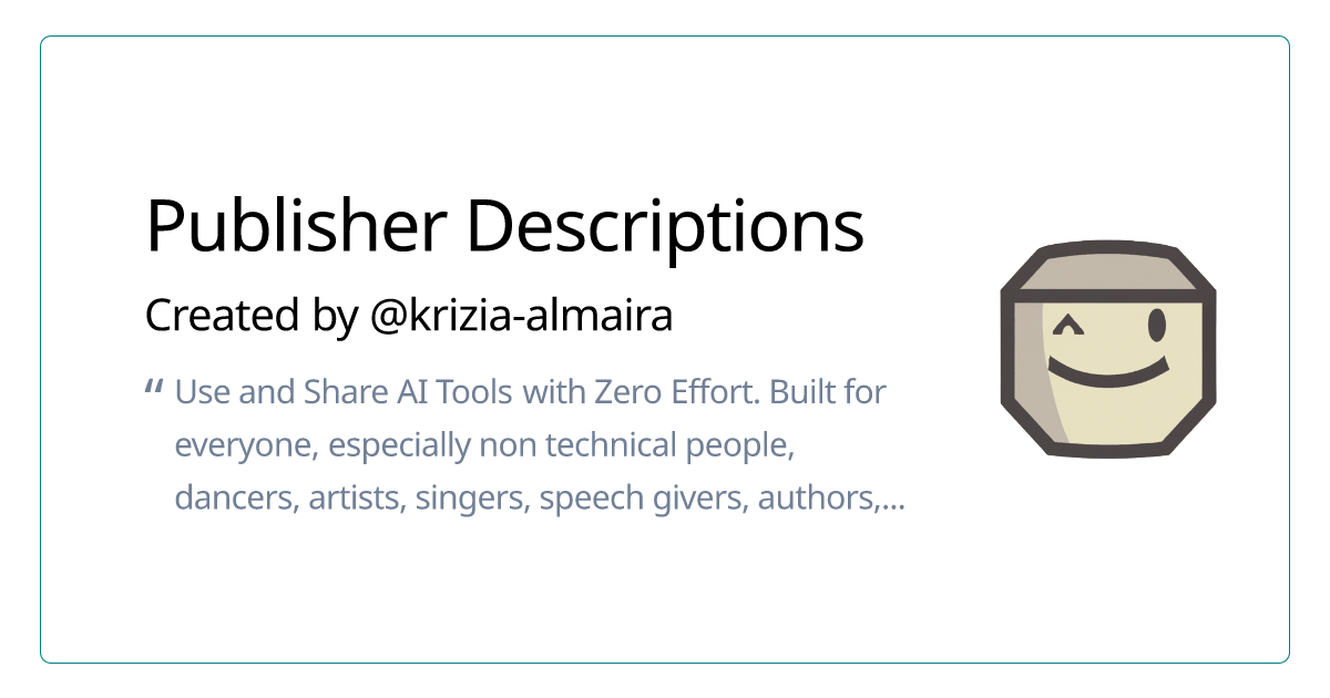 Publisher Descriptions