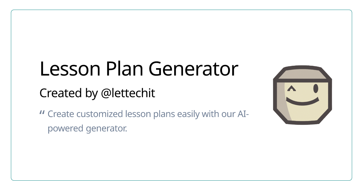 Lesson Plan Generator