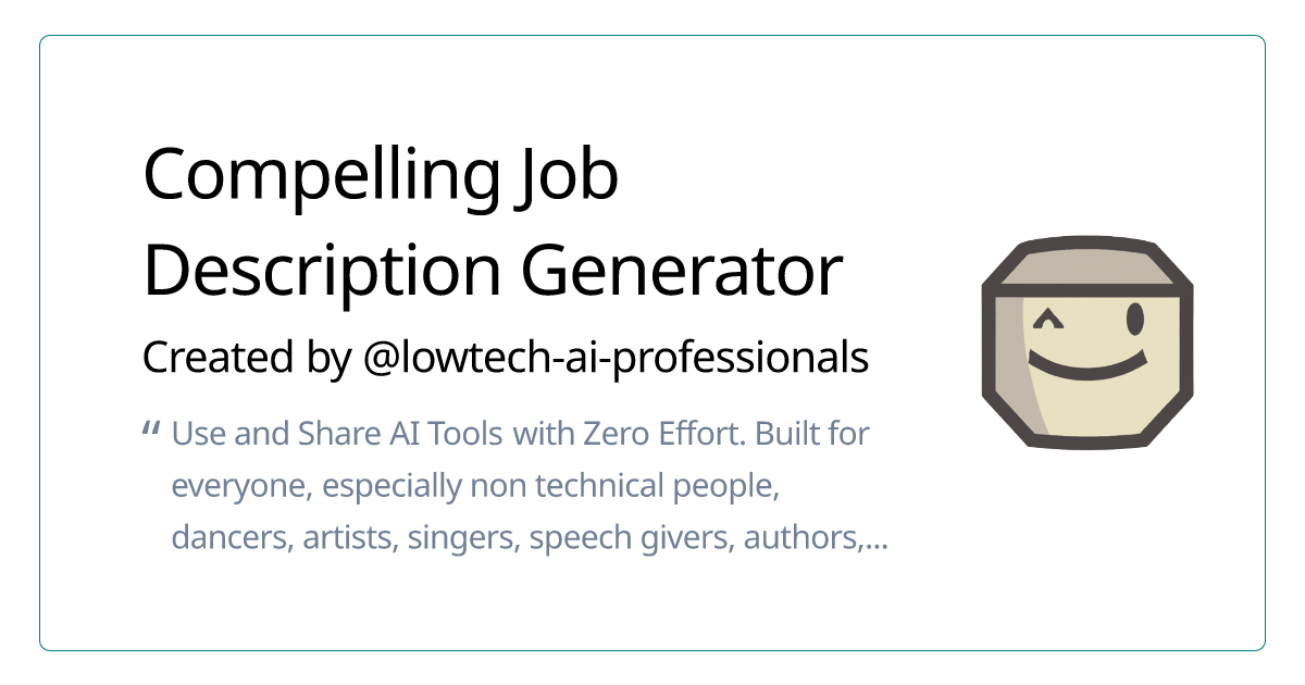 Compelling Job Description Generator