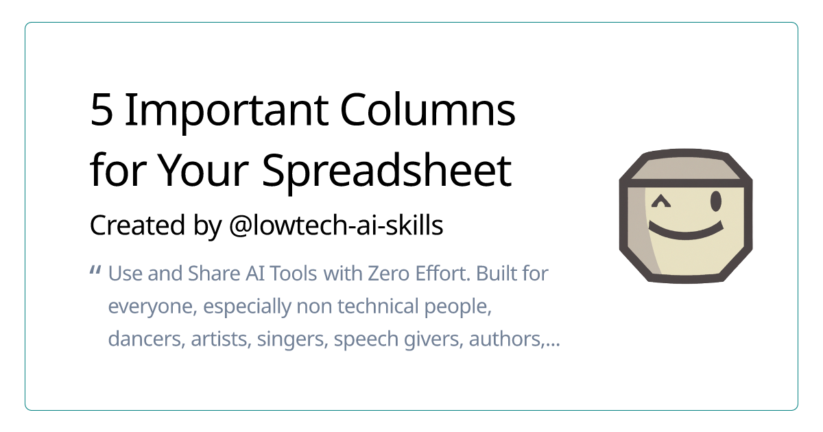 5 Important Columns for Your Spreadsheet