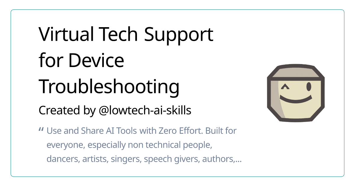 Virtual Tech Support for Device Troubleshooting