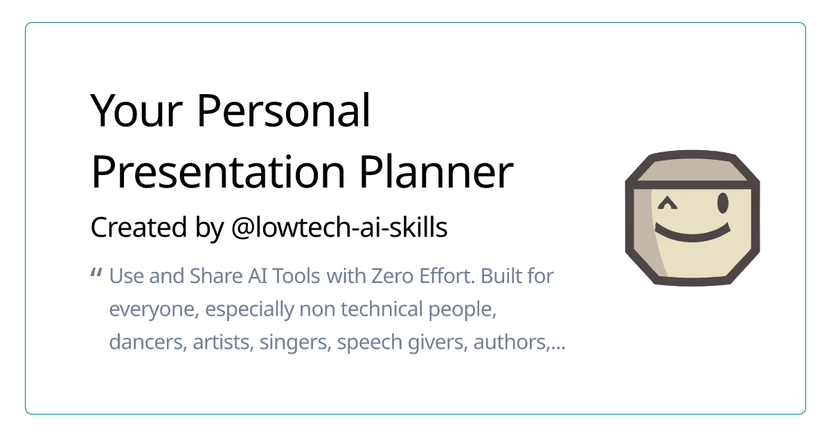 Your Personal Presentation Planner