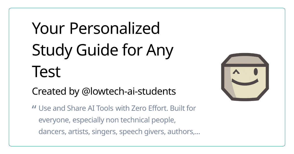 Your Personalized Study Guide for Any Test