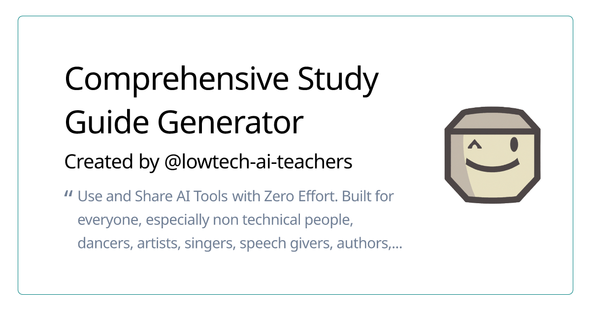 Comprehensive Study Guide Generator