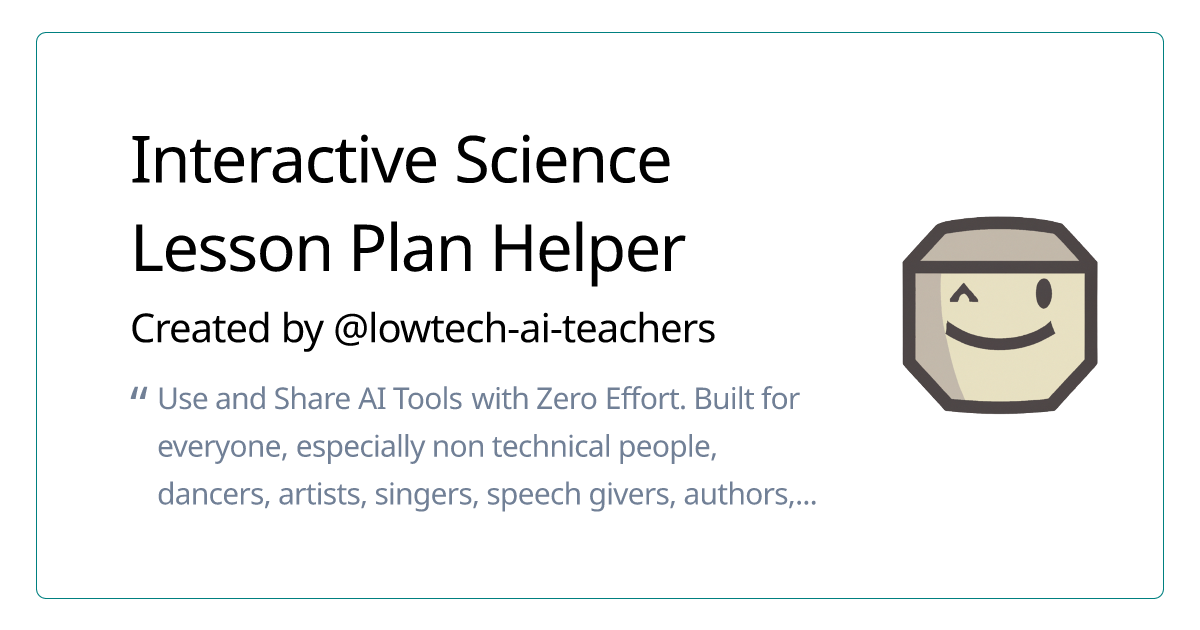 Interactive Science Lesson Plan Helper