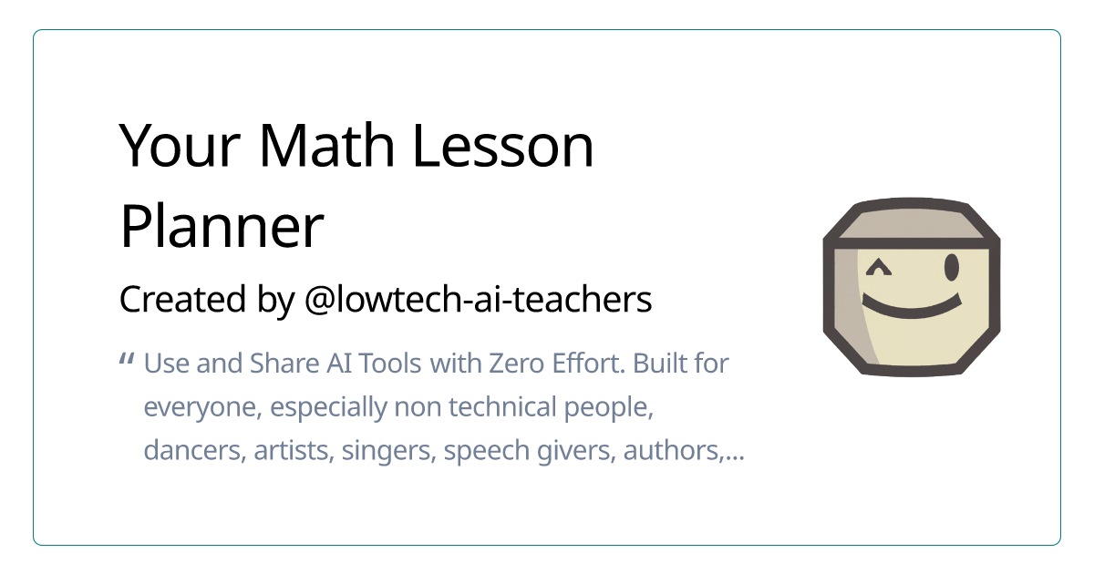 Your Math Lesson Planner