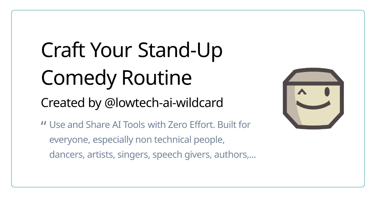 Craft Your Stand-Up Comedy Routine