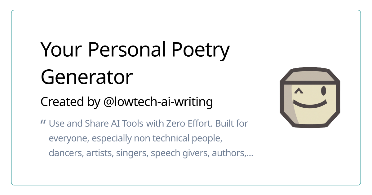 Your Personal Poetry Generator