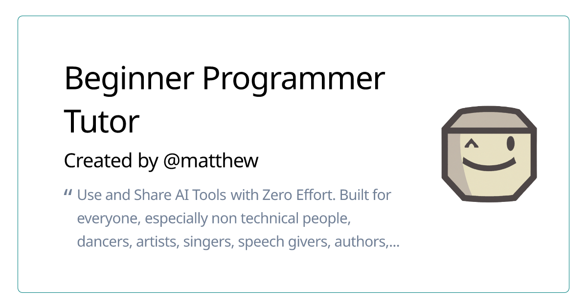 Beginner Programmer Tutor
