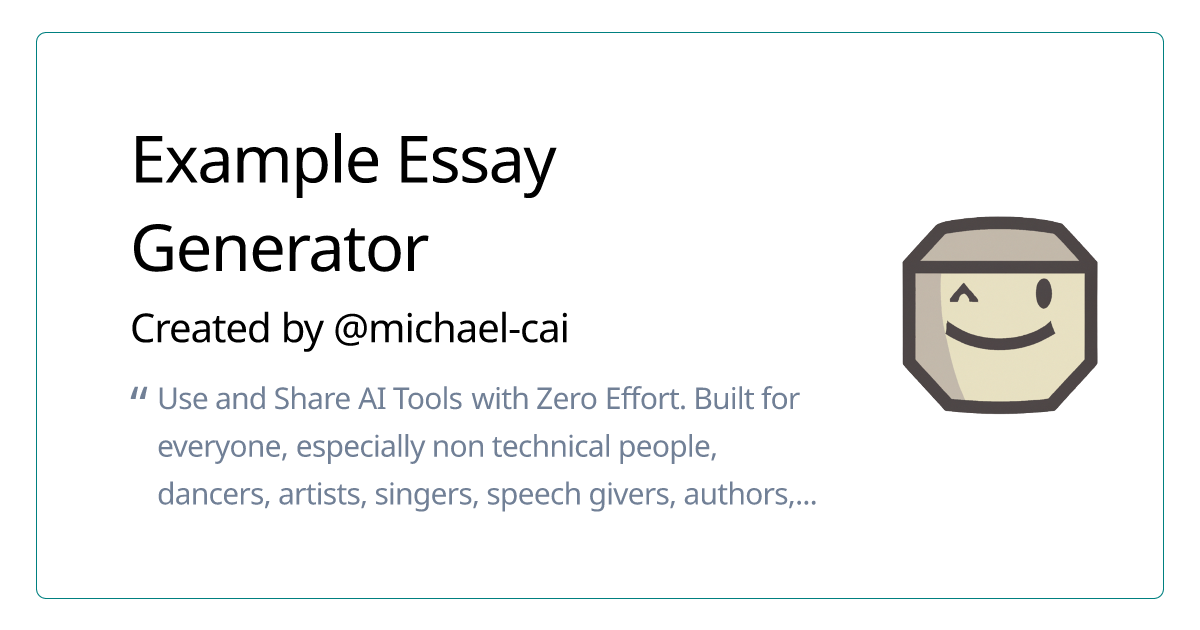 Example Essay Generator