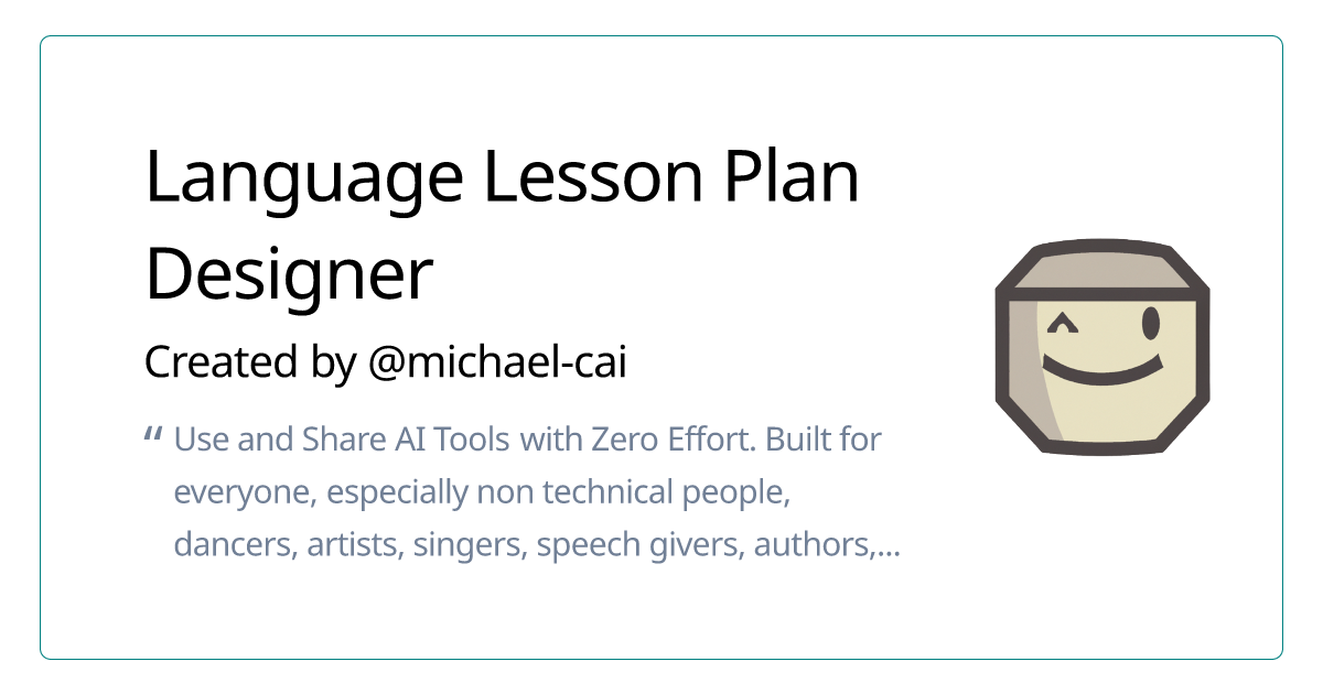 Language Lesson Plan Designer