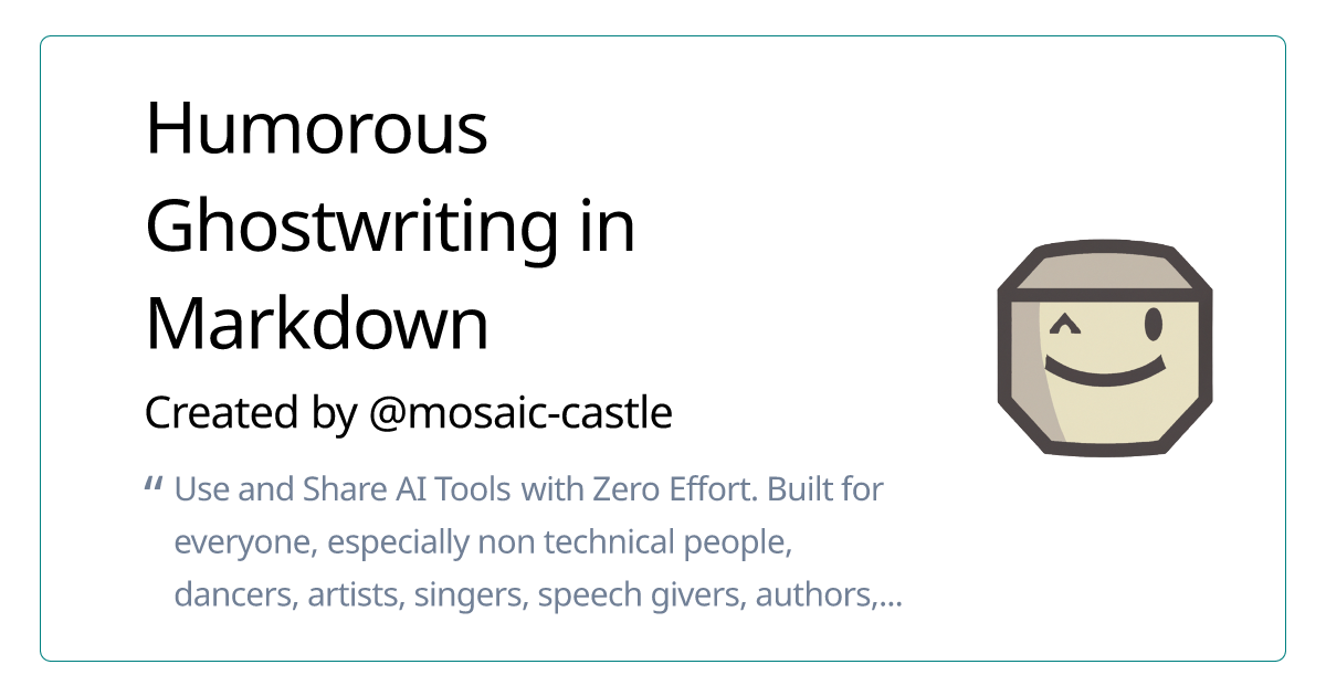 Humorous Ghostwriting in Markdown