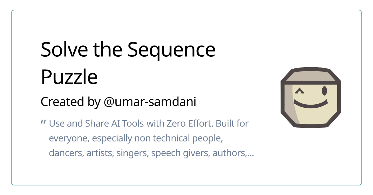 Solve the Sequence Puzzle